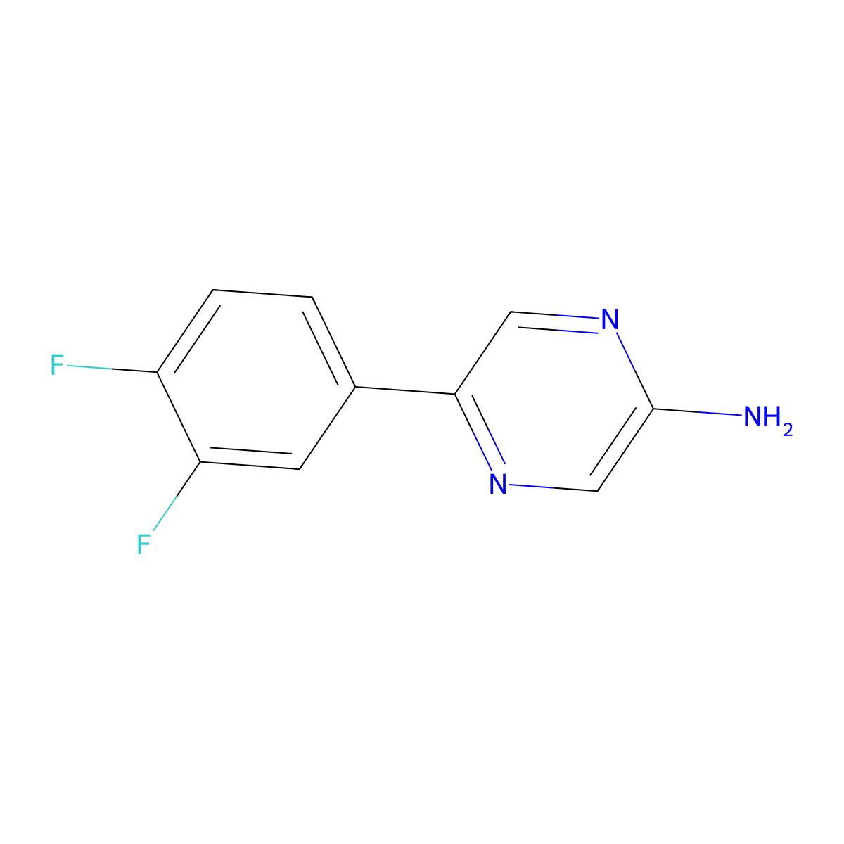 2-Amino-5-(3,4-difluorophenyl)pyrazine molecular structure, CAS 1159820-80-0
