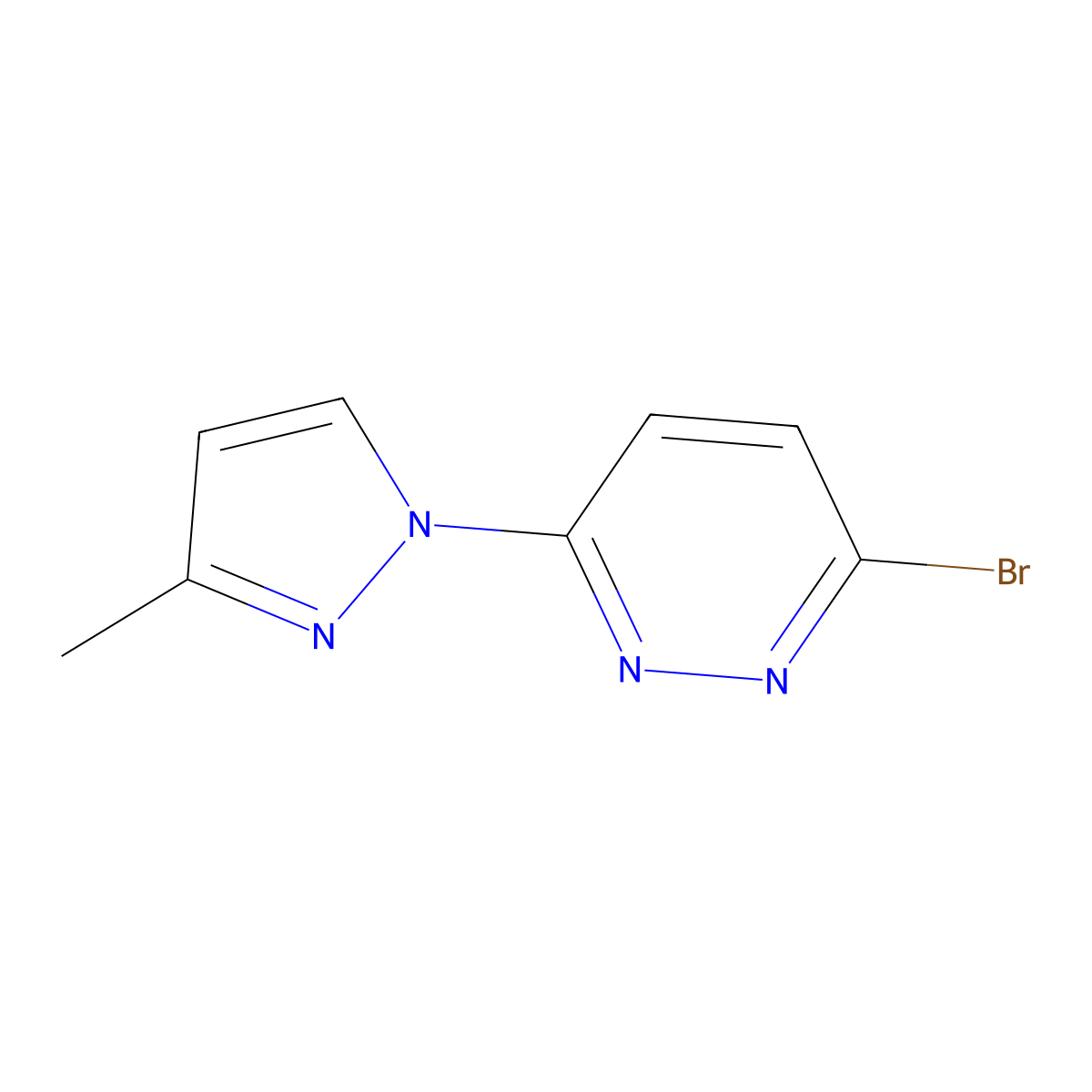 3-Bromo-6-(3-methyl-1H-pyrazol-1-yl)pyridazine molecular structure, CAS 1159820-81-1