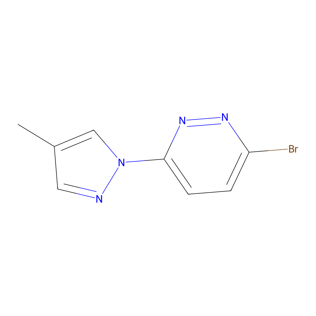 3-Bromo-6-(4-methyl-1H-pyrazol-1-yl)pyridazine molecular structure, CAS 1159820-87-7