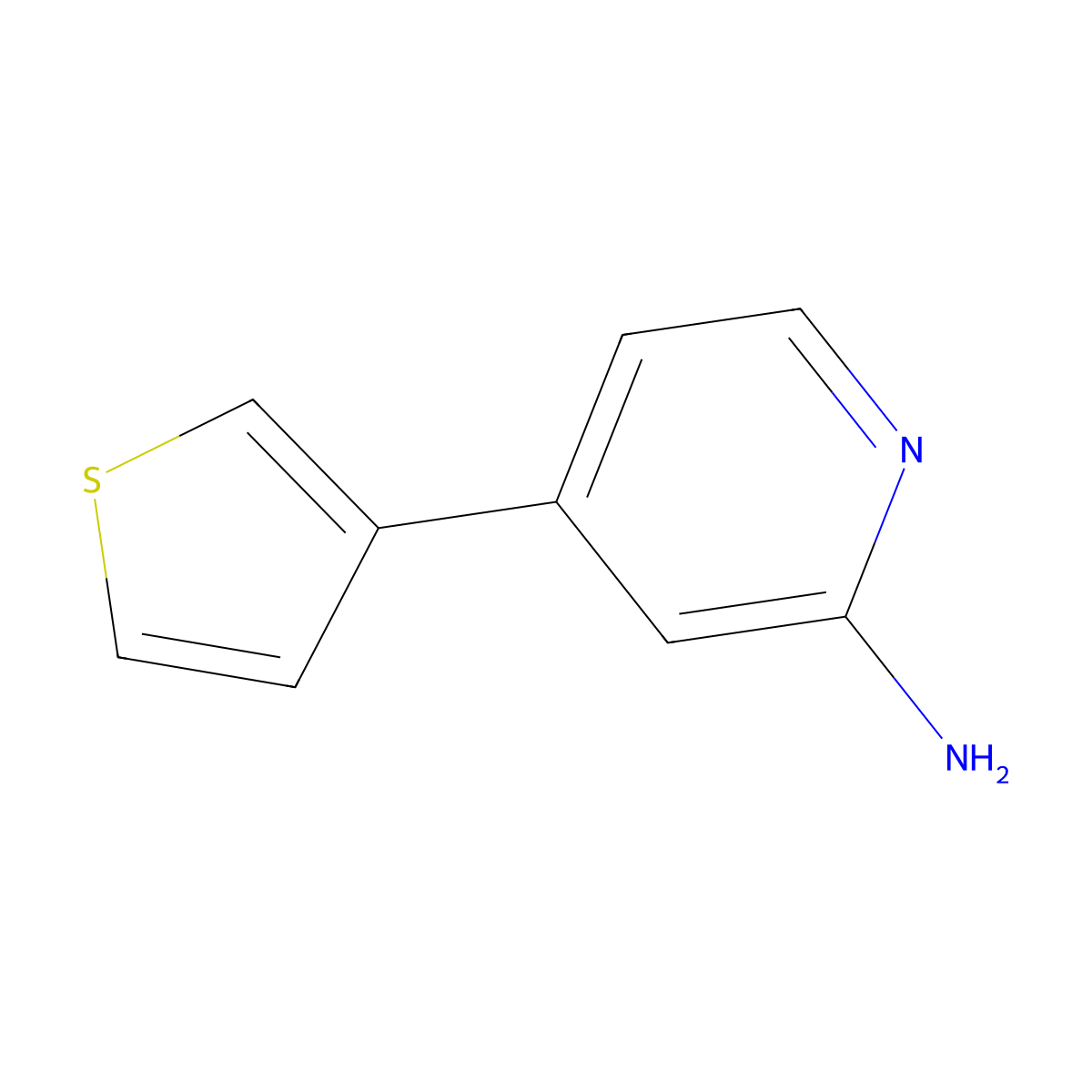 4-(Thiophen-3-yl)pyridin-2-amine molecular structure, CAS 1159820-91-3