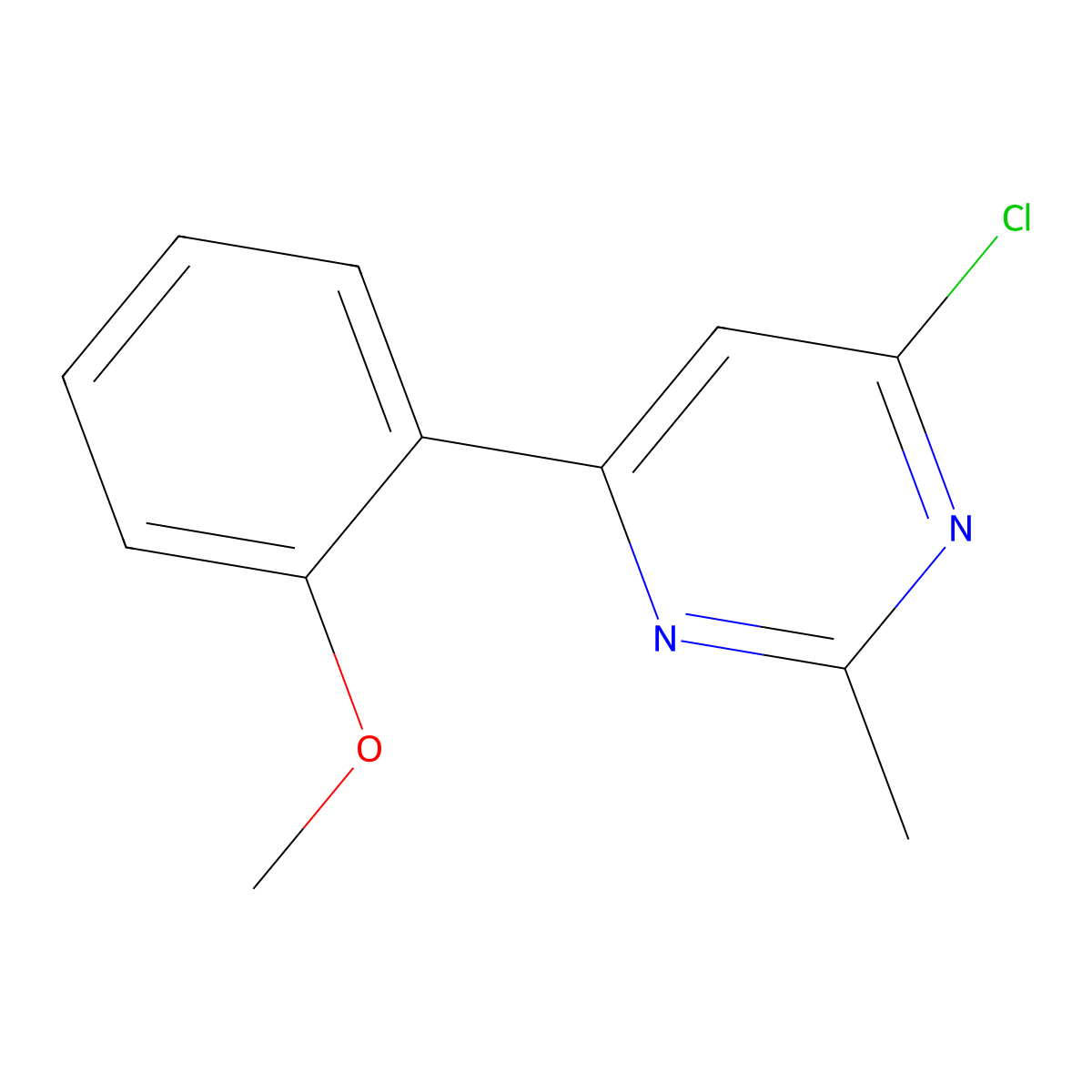 4-Chloro-6-(2-methoxyphenyl)-2-methylpyrimidine molecular structure, CAS 1159820-94-6