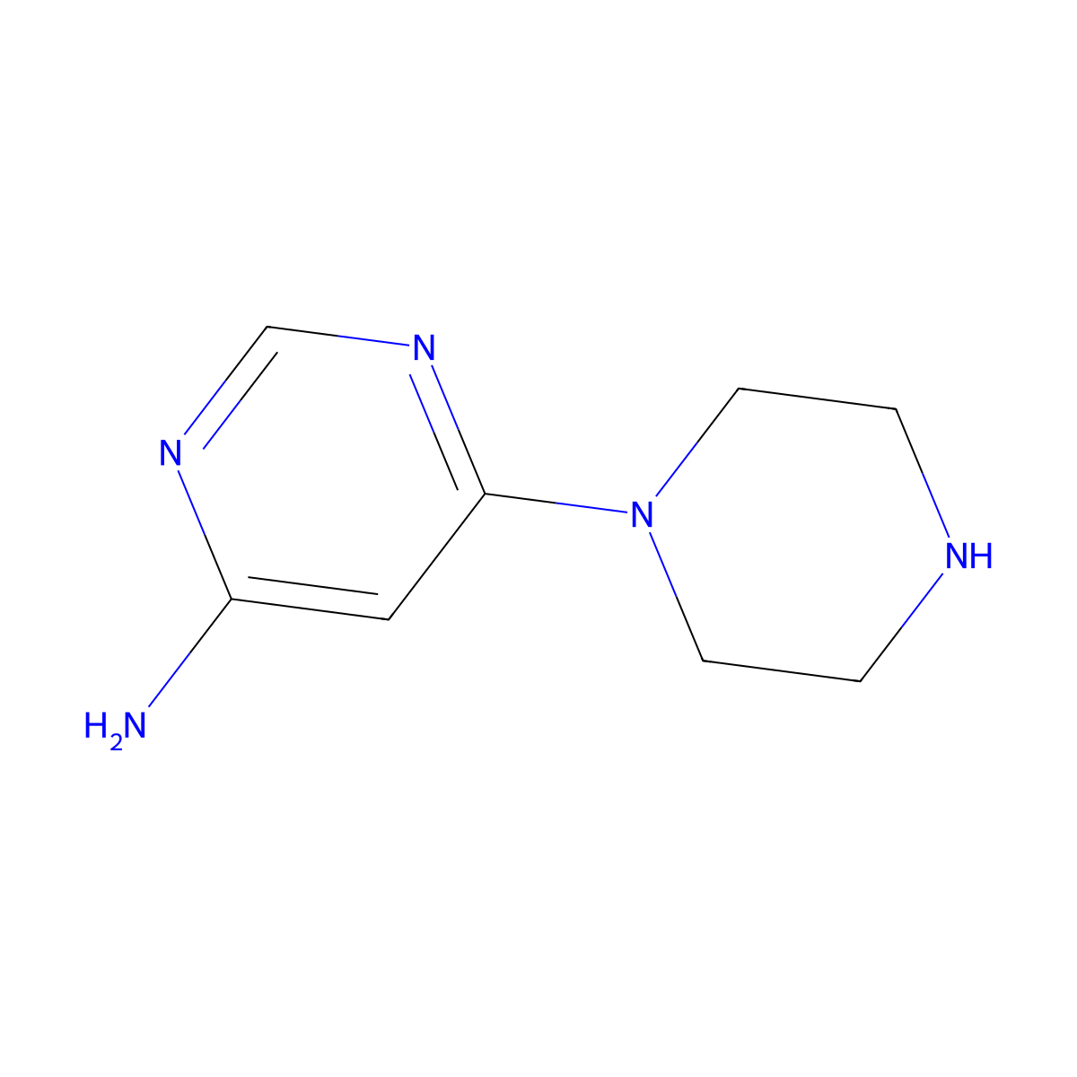 6-(Piperazin-1-yl)pyrimidin-4-amine molecular structure, CAS 1159820-98-0