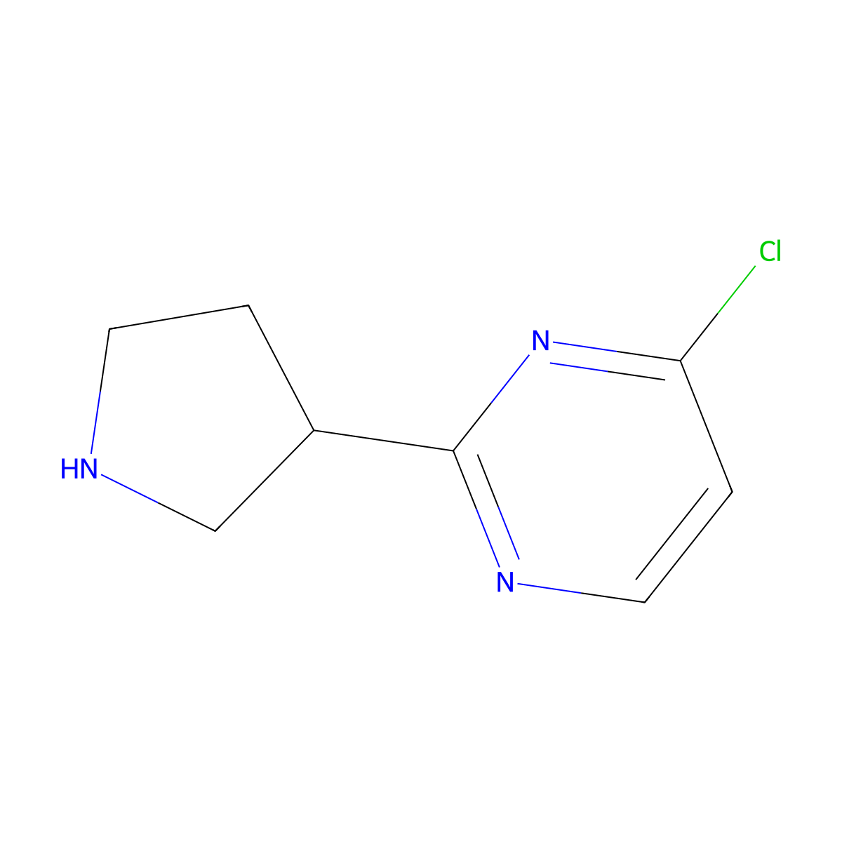4-Chloro-2-(pyrrolidin-3-YL)pyrimidine molecular structure, CAS 1159821-03-0
