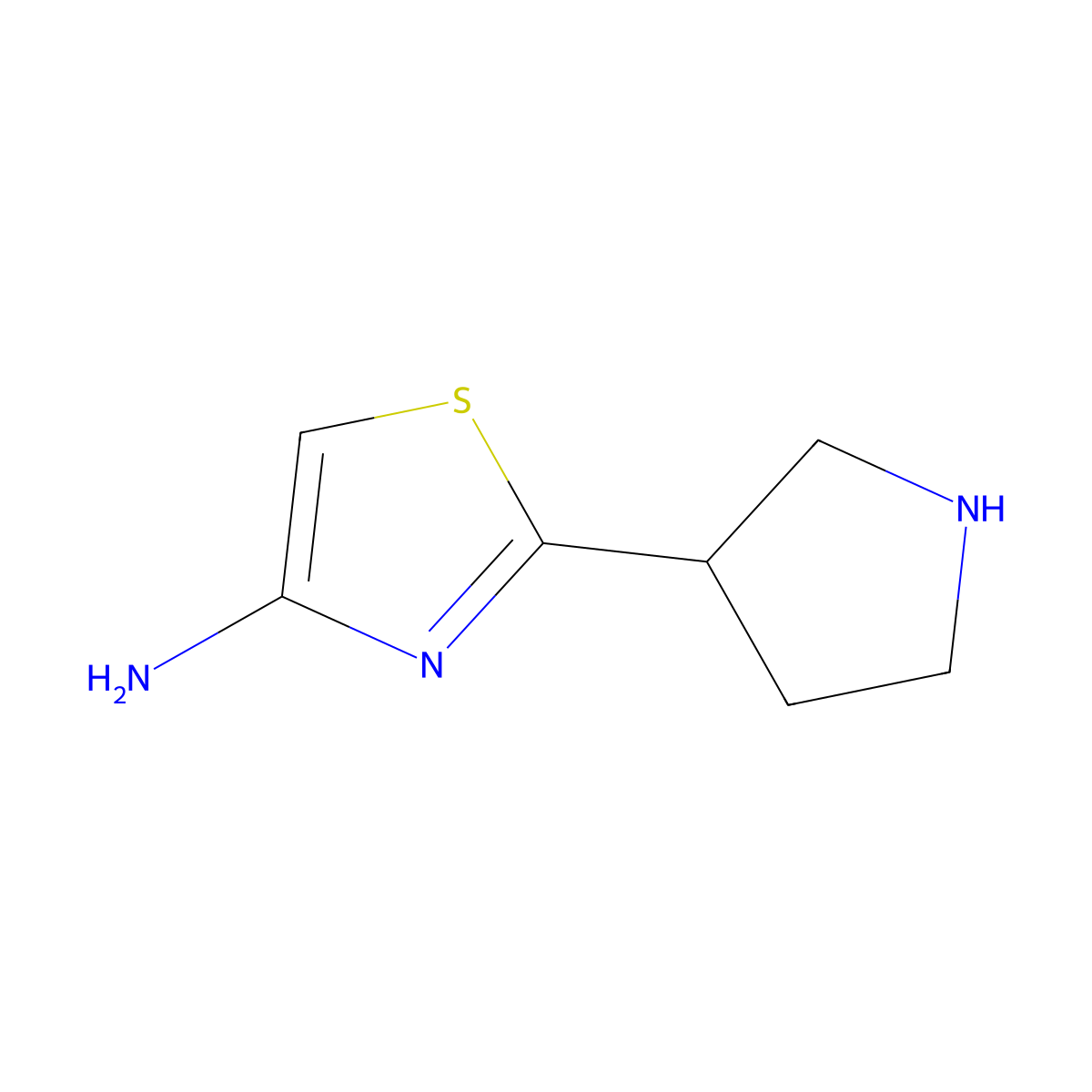 4-Amino-2-(pyrrolidin-3-yl)thiazole molecular structure, CAS 1159821-10-9