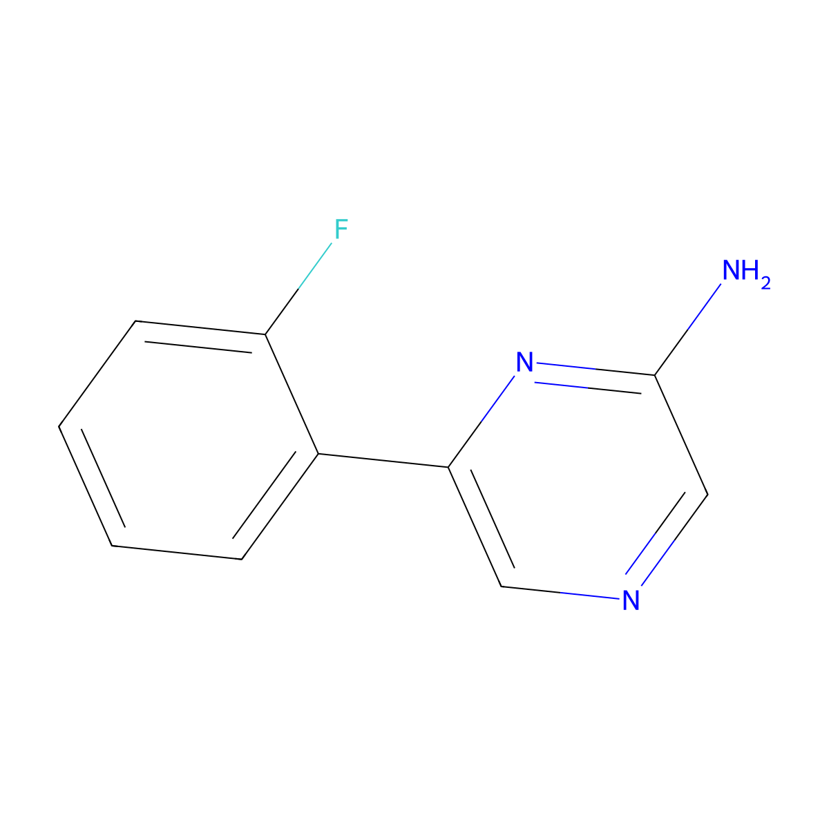 6-(2-Fluorophenyl)-2-pyrazinamine molecular structure, CAS 1159821-11-0