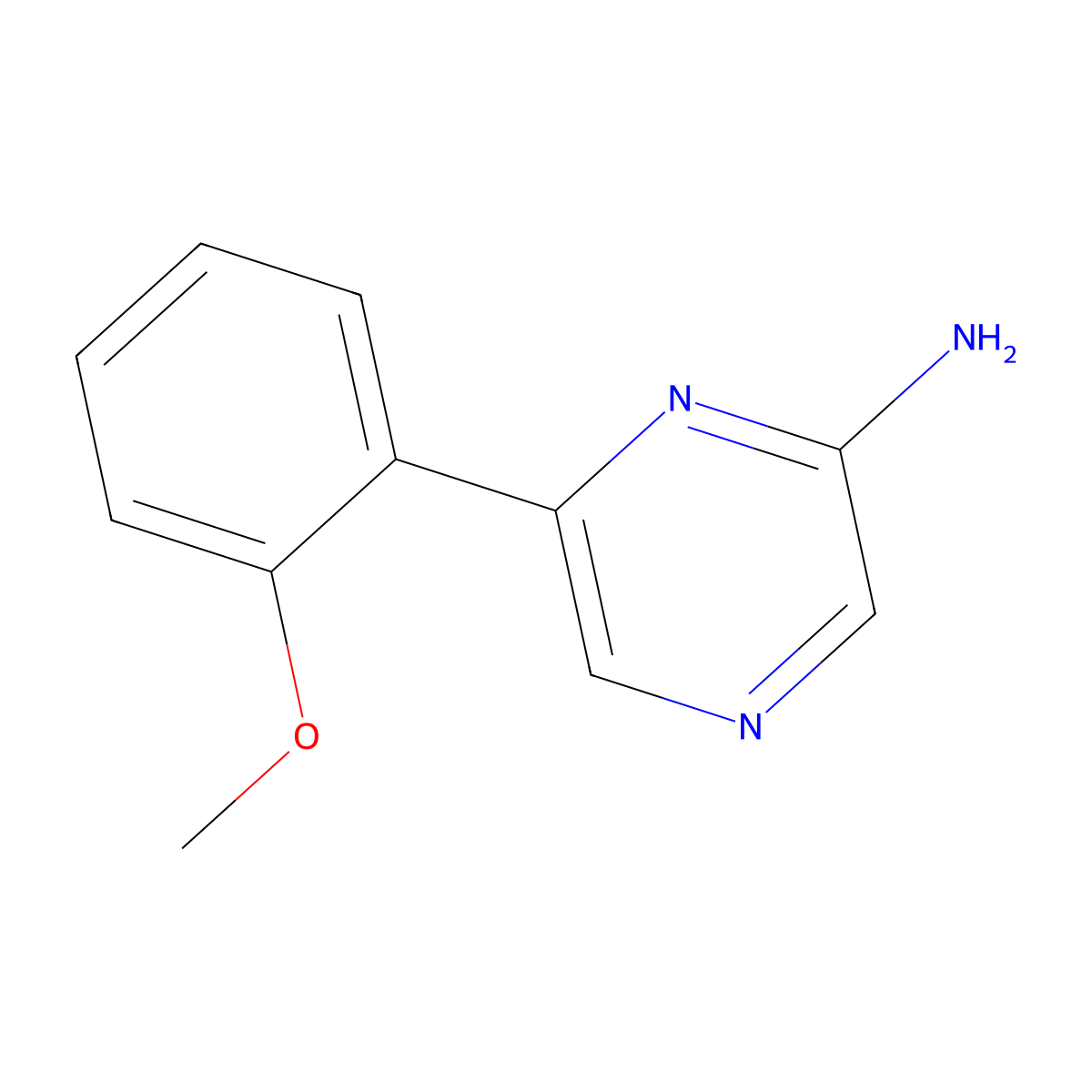 6-(2-Methoxyphenyl)pyrazin-2-amine molecular structure, CAS 1159821-13-2