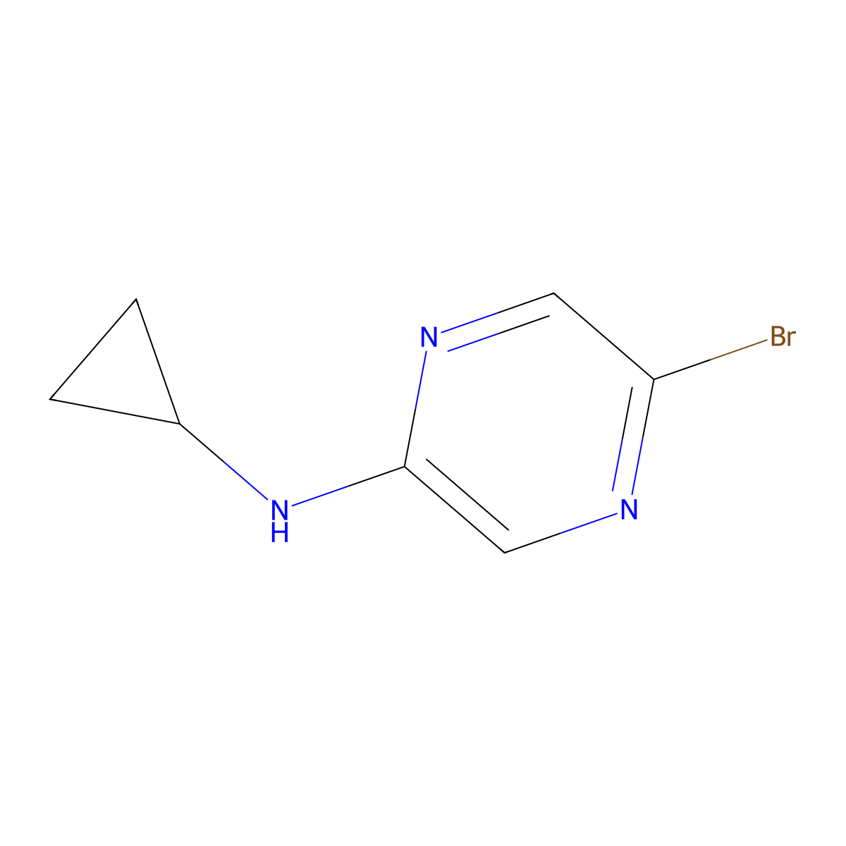 2-Bromo-5-(cyclopropylamino)pyrazine molecular structure, CAS 1159821-14-3
