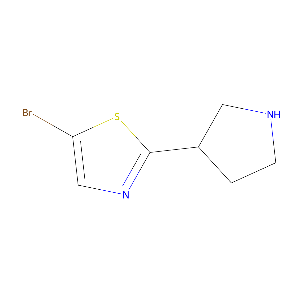 5-Bromo-2-(pyrrolidin-3-yl)thiazole molecular structure, CAS 1159821-16-5