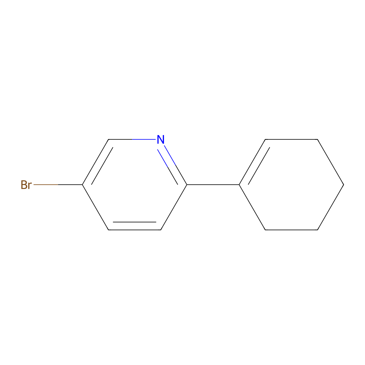 5-Bromo-2-(cyclohex-1-en-1-yl)pyridine molecular structure, CAS 1159821-19-8
