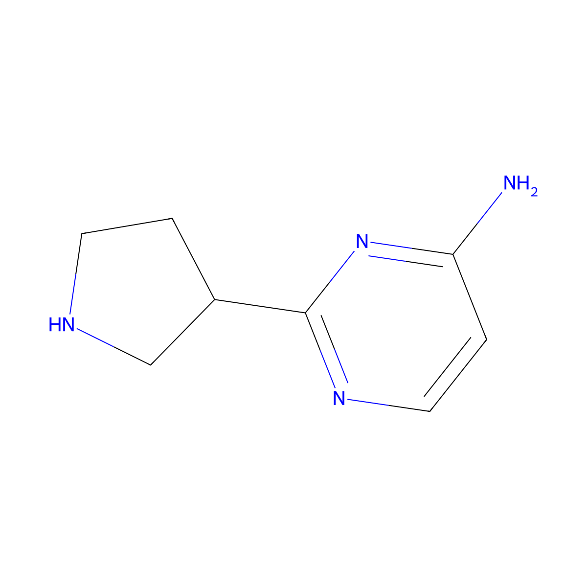2-(Pyrrolidin-3-YL)pyrimidin-4-amine molecular structure, CAS 1159821-21-2