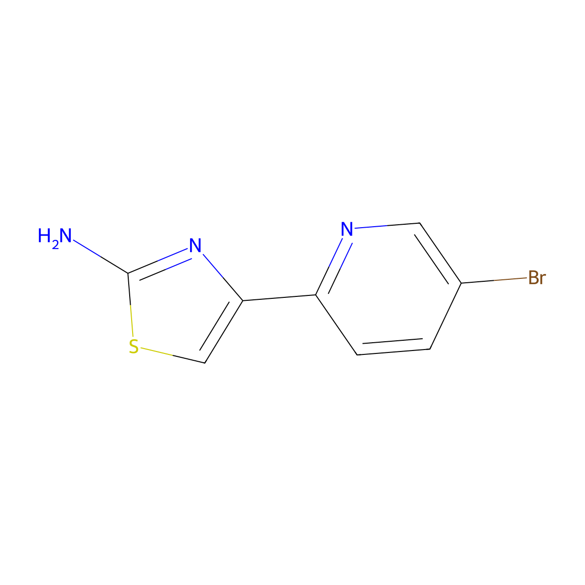 4-(5-Bromopyridin-2-yl)-1,3-thiazol-2-amine molecular structure, CAS 1159821-28-9