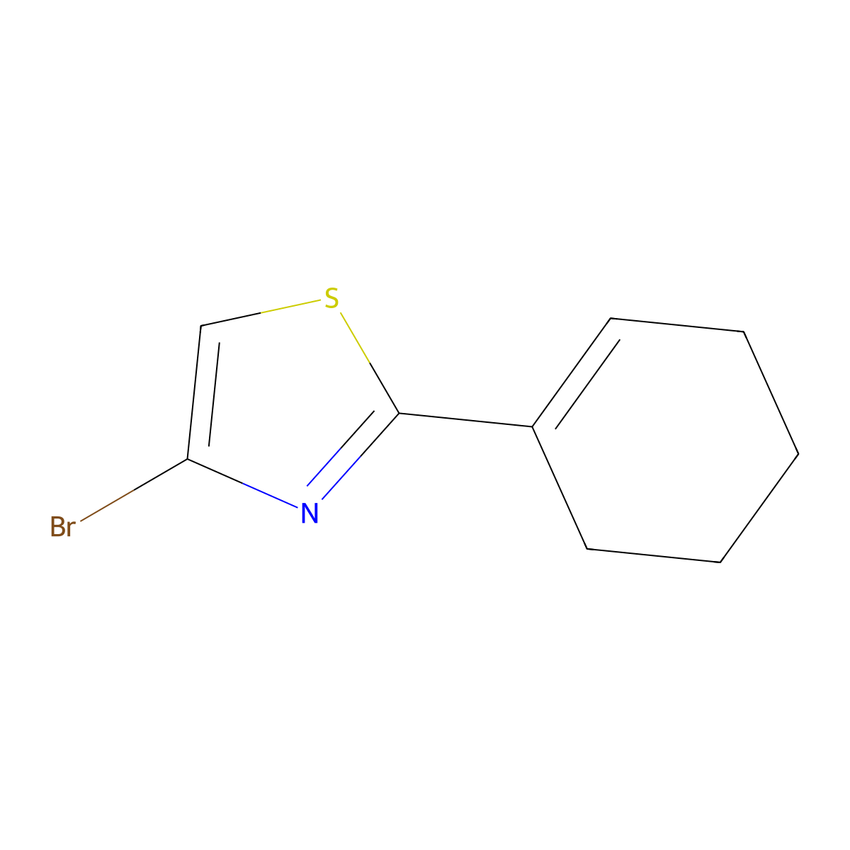 4-Bromo-2-(cyclohexenyl)thiazole molecular structure, CAS 1159821-34-7