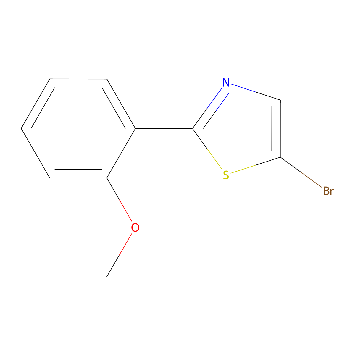 5-Bromo-2-(2-methoxyphenyl)thiazole molecular structure, CAS 1159821-35-8
