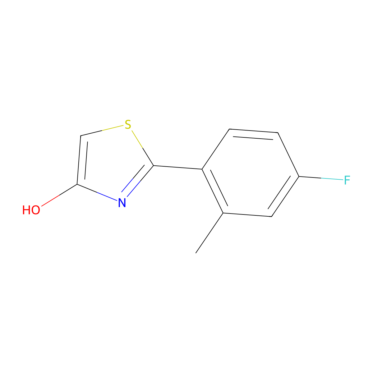 2-(4-Fluoro-2-methylphenyl)-4-hydroxythiazole molecular structure, CAS 1159821-38-1