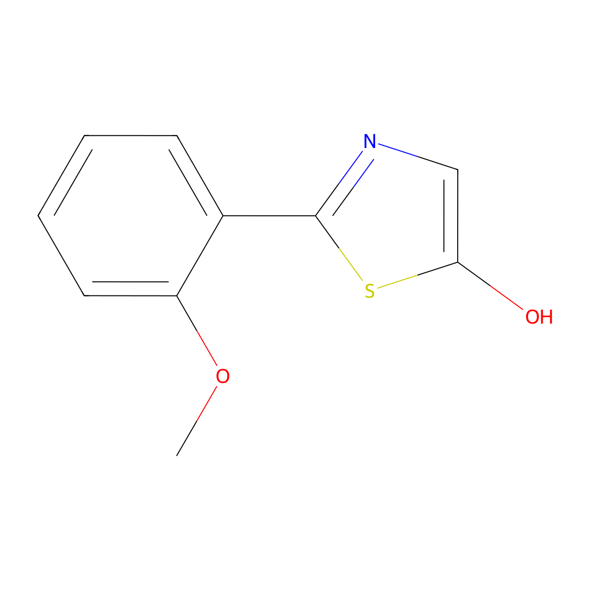 2-(2-Methoxyphenyl)-5-hydroxythiazole molecular structure, CAS 1159821-39-2