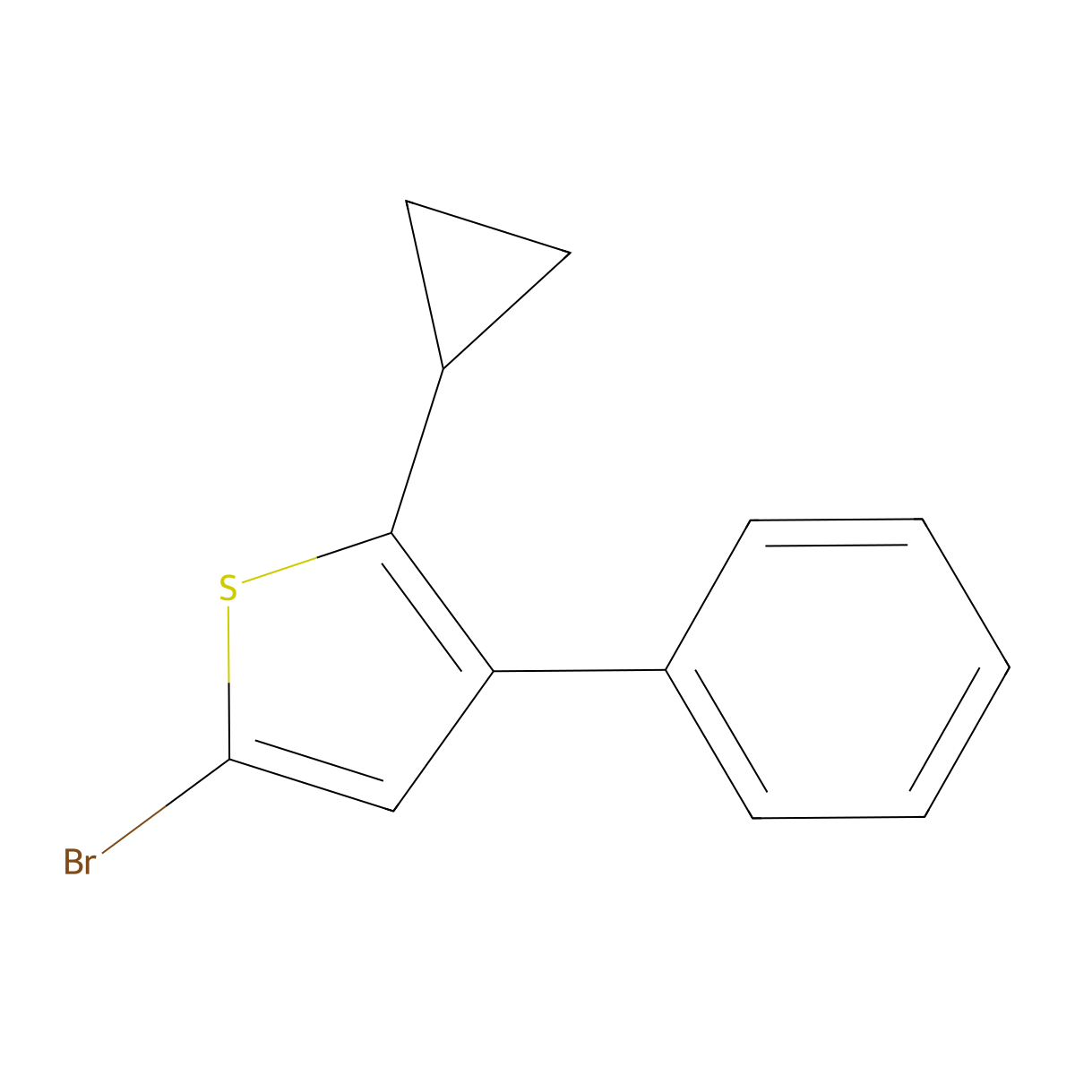 2-Bromo-5-(cyclopropyl)-4-phenylthiophene molecular structure, CAS 1159821-40-5