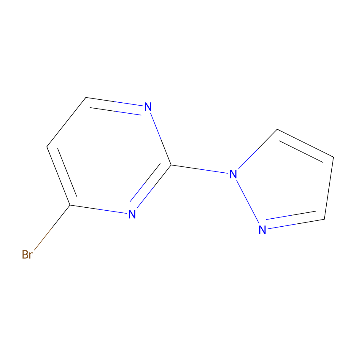 4-Bromo-2-(1H-pyrazol-1-YL)pyrimidine molecular structure, CAS 1159821-41-6
