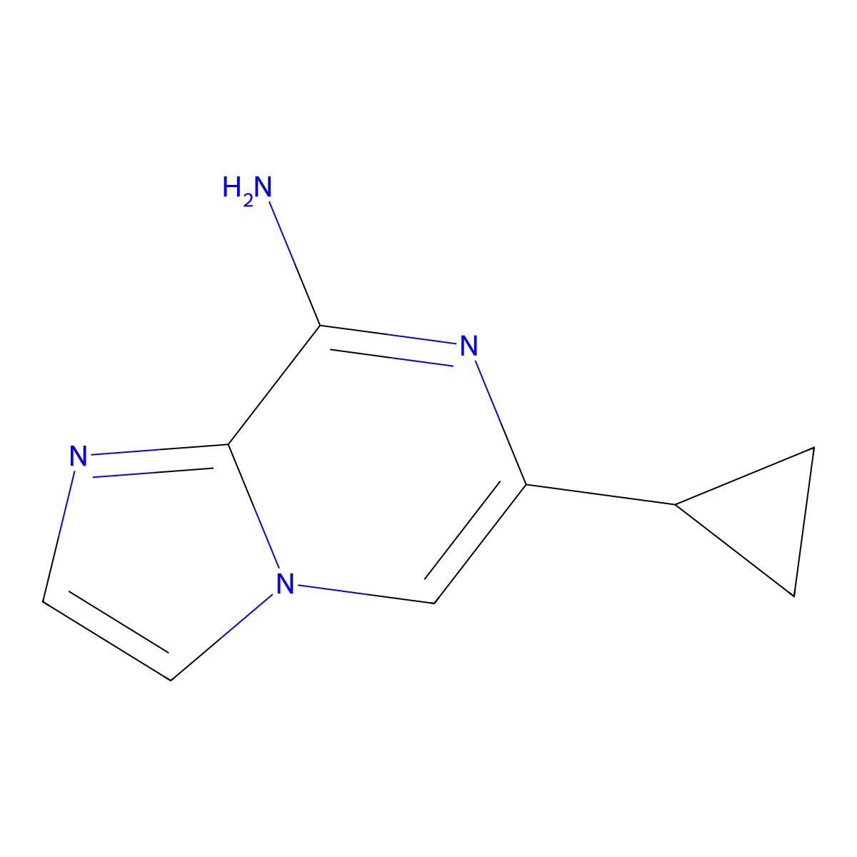 8-Amino-6-(cyclopropyl)imidazo[1,2-a]pyrazine molecular structure, CAS 1159821-49-4