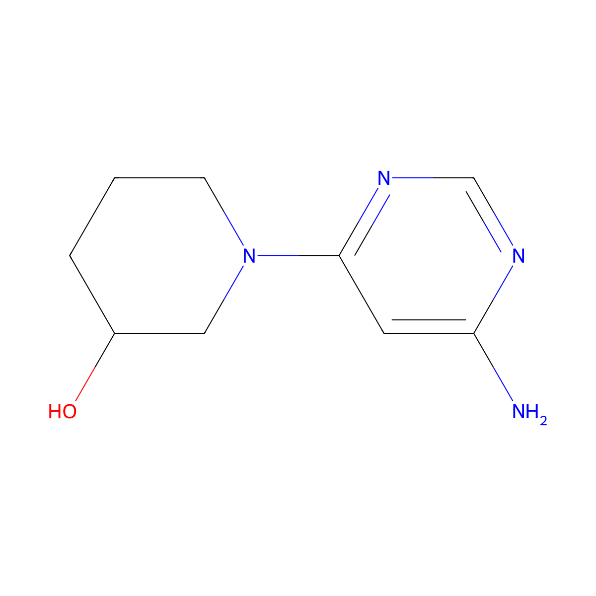 1-(6-Aminopyrimidin-4-yl)piperidin-3-ol molecular structure, CAS 1159821-52-9
