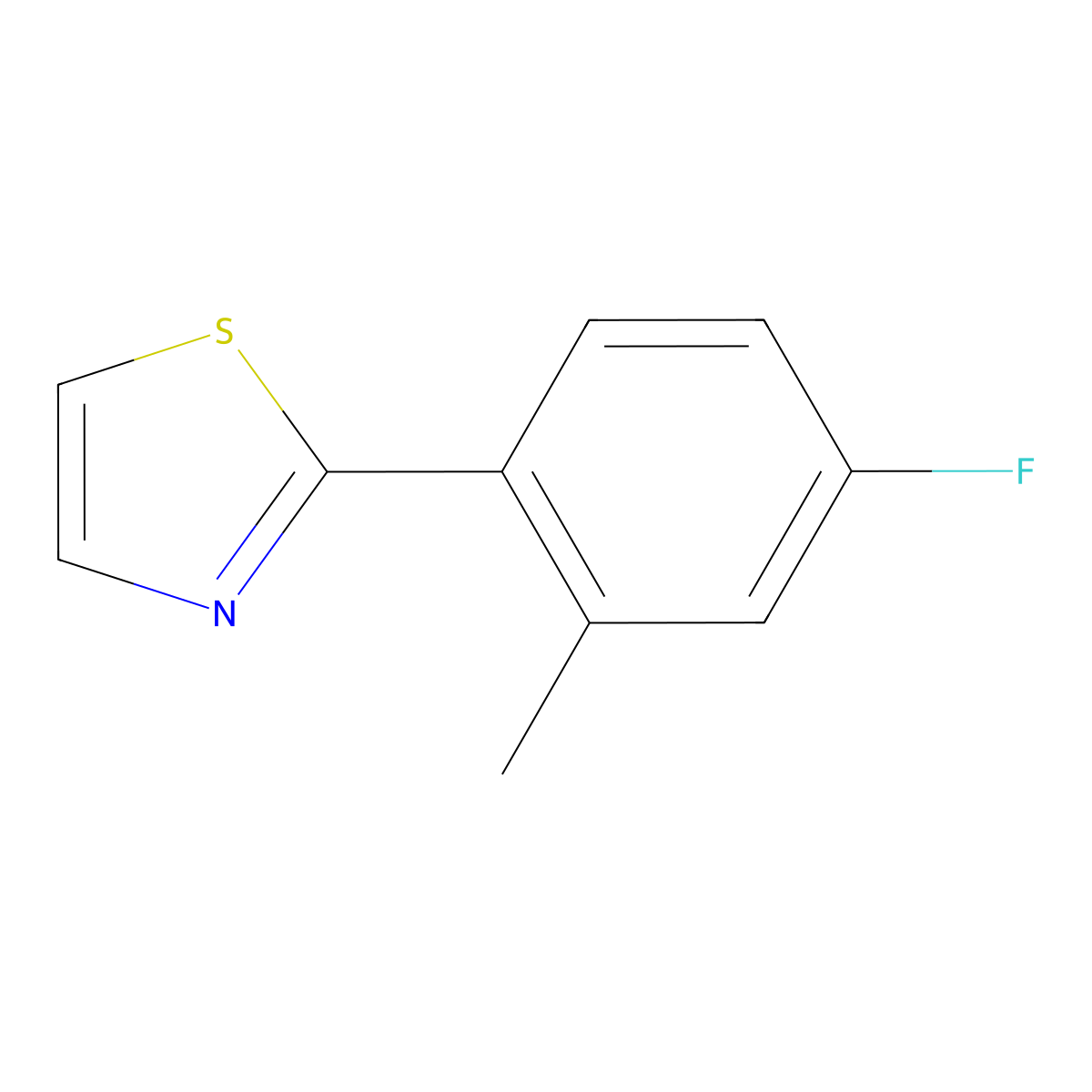 2-(4-Fluoro-2-methylphenyl)thiazole molecular structure, CAS 1159821-62-1