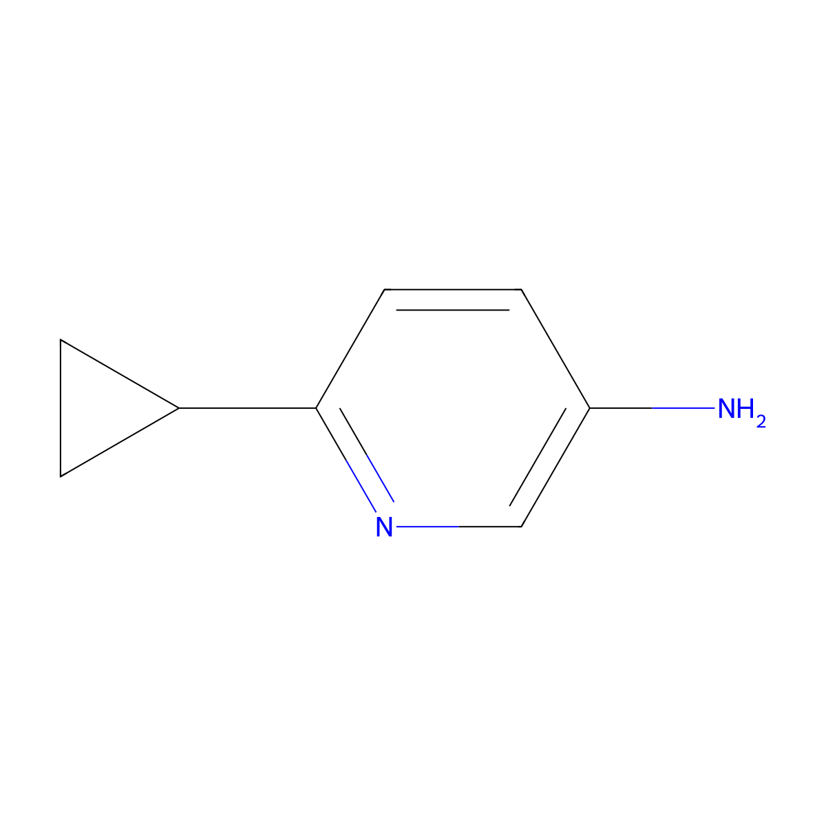 6-Cyclopropylpyridin-3-amine molecular structure, CAS 1159821-66-5