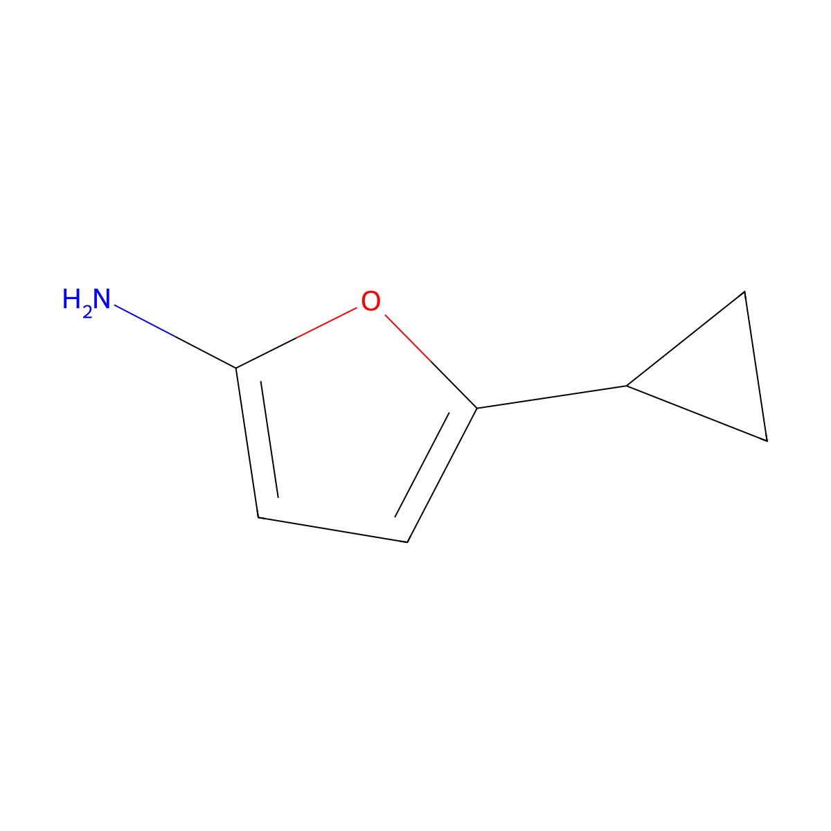 2-Amino-5-(cyclopropyl)furan molecular structure, CAS 1159821-70-1