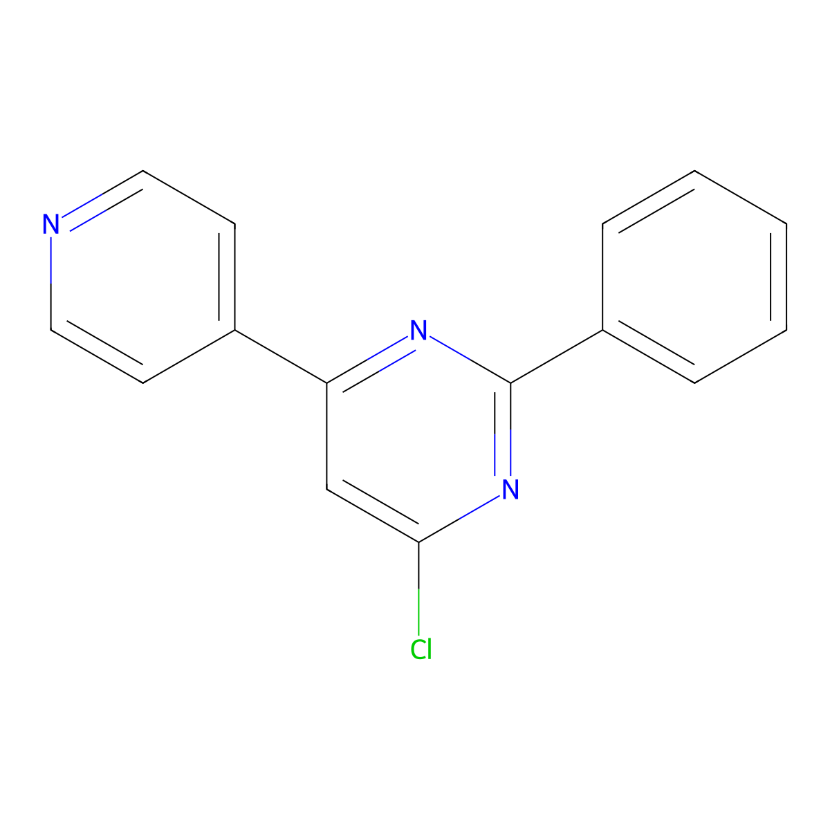 4-Chloro-2-phenyl-6-(4-pyridyl)pyrimidine molecular structure, CAS 1159821-72-3