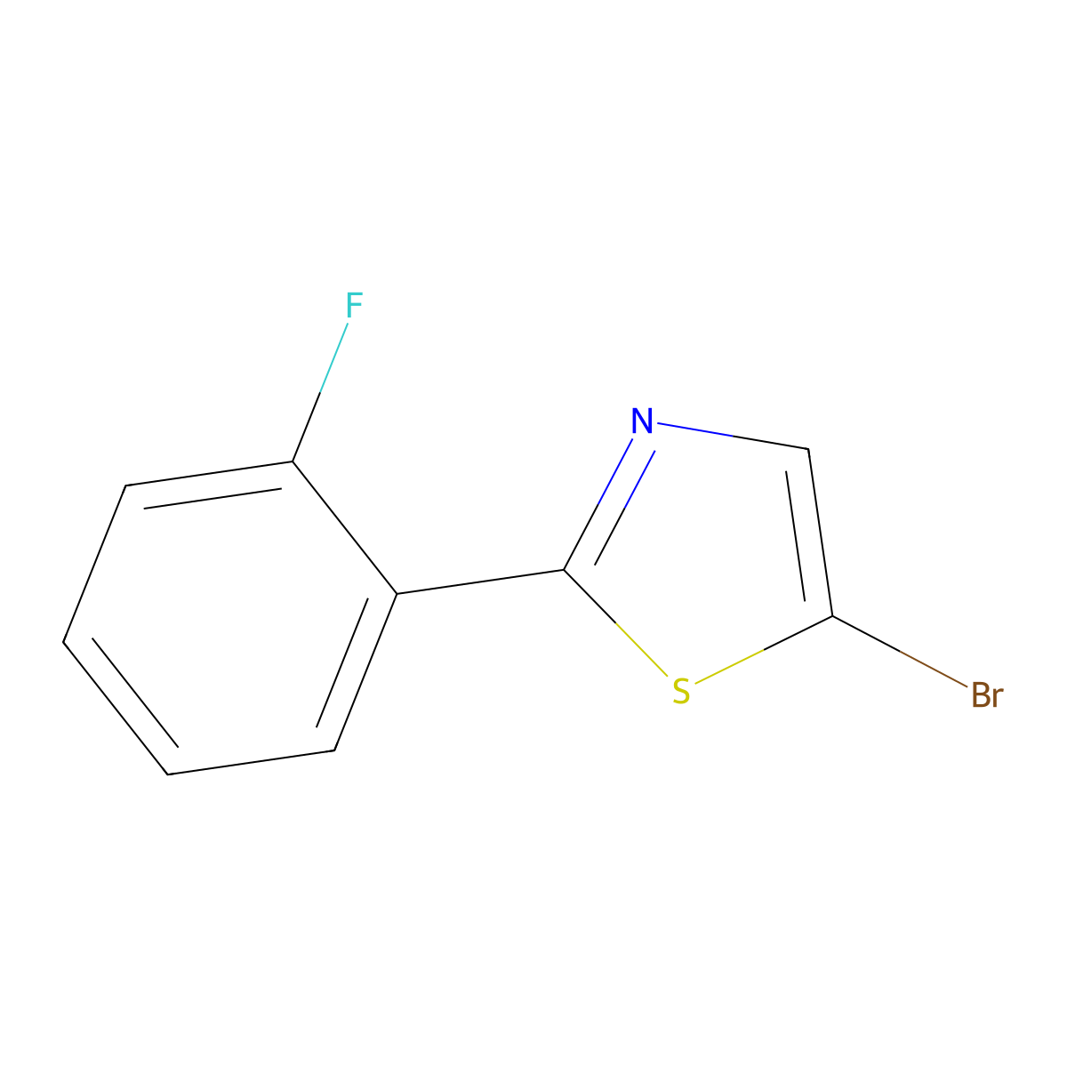 5-Bromo-2-(2-fluorophenyl)-1,3-thiazole molecular structure, CAS 1159821-79-0