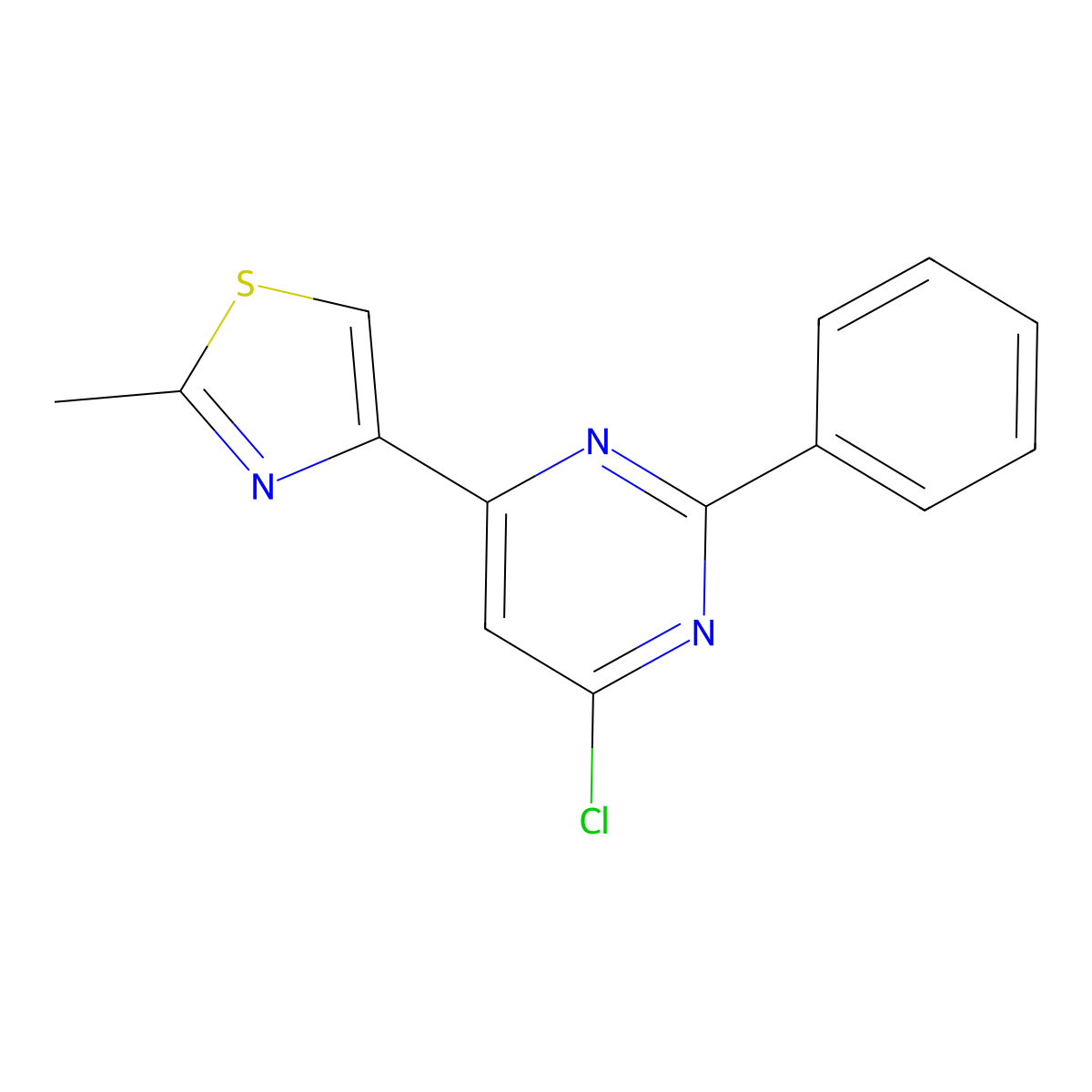 4-Chloro-2-phenyl-6-(2-methyl-4-thiazolyl)pyrimidine molecular structure, CAS 1159821-82-5