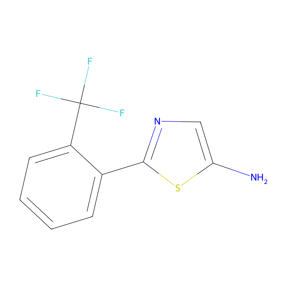 2-(2-(Trifluoromethyl)phenyl)thiazol-5-amine molecular structure, CAS 1159821-86-9