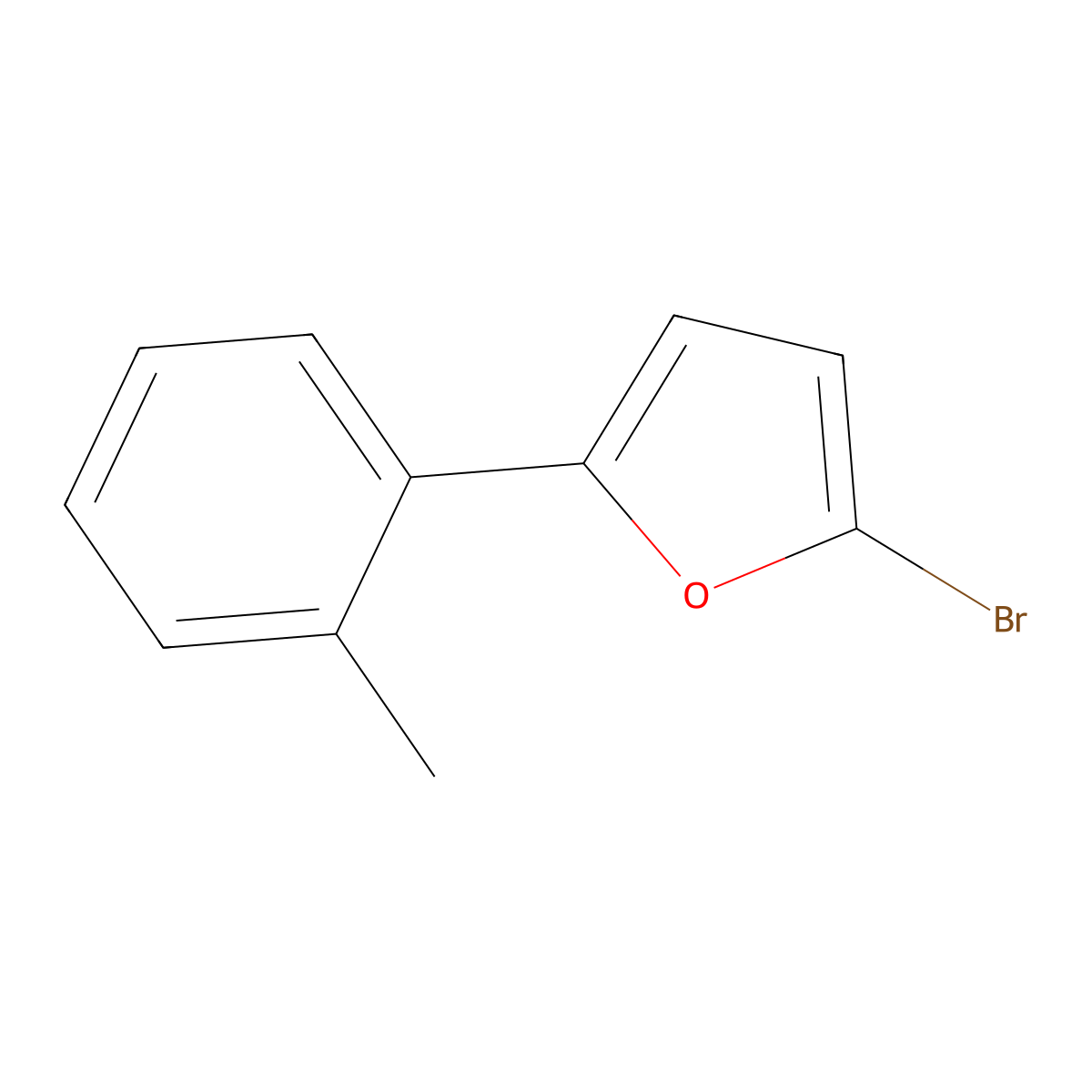 2-Bromo-5-(2-tolyl)furan molecular structure, CAS 1159821-93-8