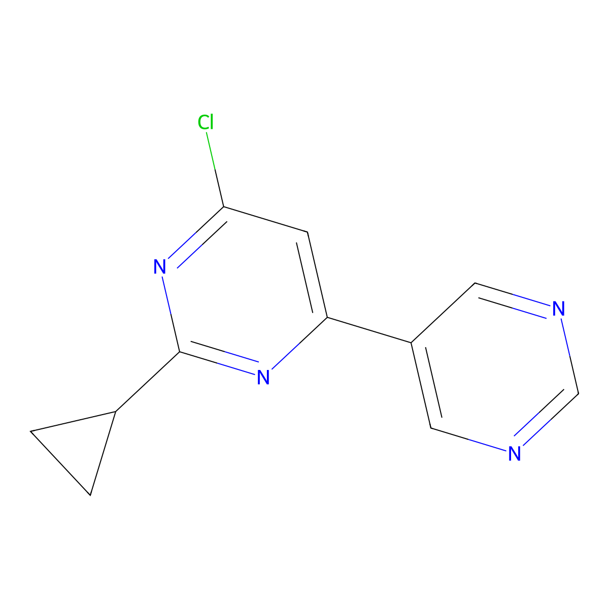 4-Chloro-6-(5-pyrimidyl)-2-cyclopropylpyrimidine molecular structure, CAS 1159821-94-9
