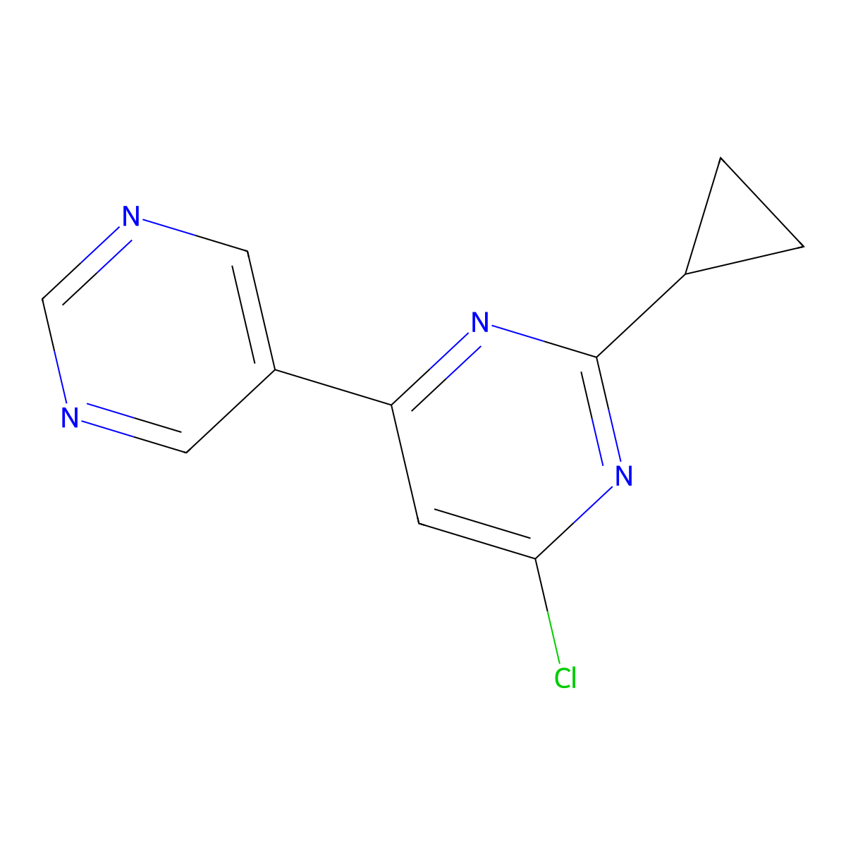 4-Chloro-6-(5-pyrimidyl)-2-cyclopropylpyrimidine molecular structure, CAS 1159821-94-9