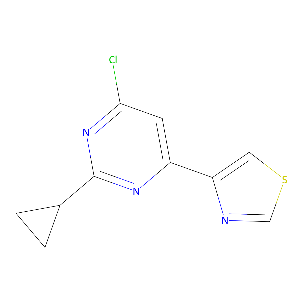 4-Chloro-6-(4-thiazolyl)-2-cyclopropylpyrimidine molecular structure, CAS 1159821-99-4
