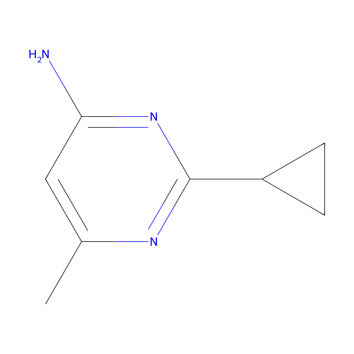 2-Cyclopropyl-6-methylpyrimidin-4-amine molecular structure, CAS 1159822-02-2