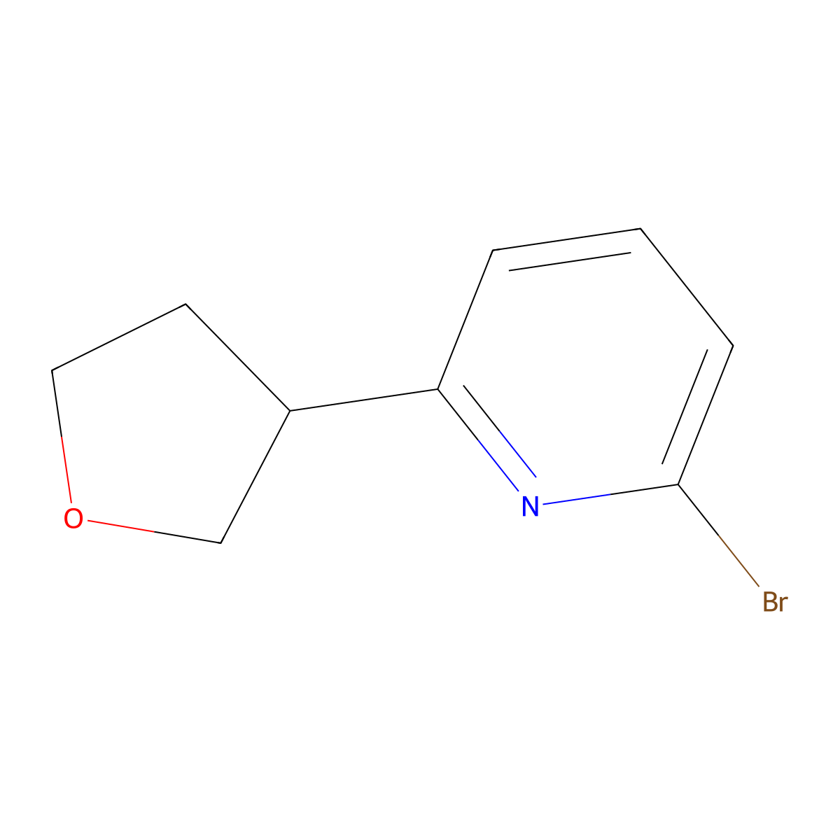 2-Bromo-6-(oxolan-3-yl)pyridine molecular structure, CAS 1159822-10-2