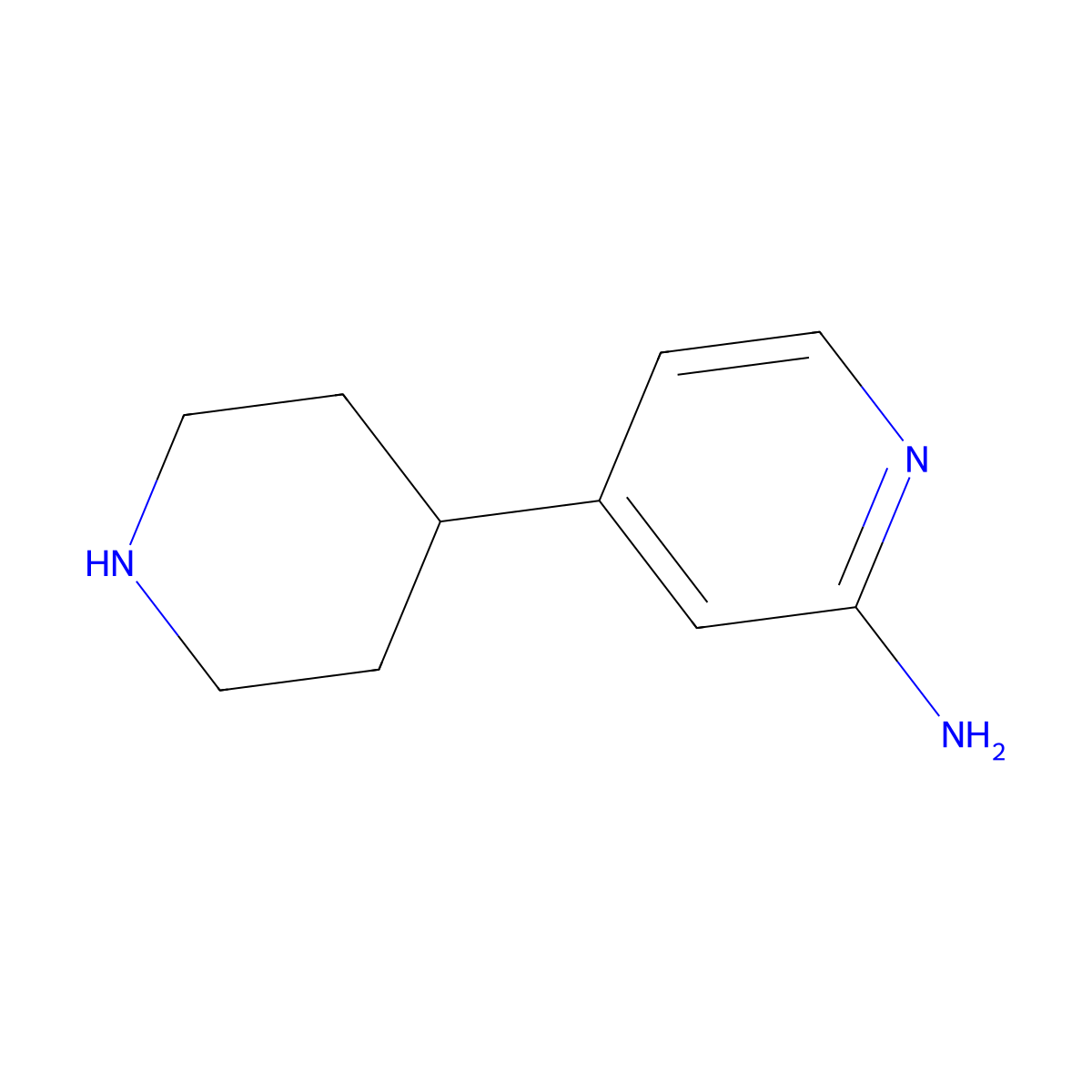 4-(Piperidin-4-yl)pyridin-2-amine molecular structure, CAS 1159822-14-6