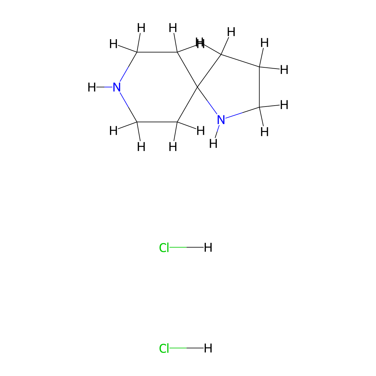 1,8-Diazaspiro[4.5]decane dihydrochloride molecular structure, CAS 1159822-20-4