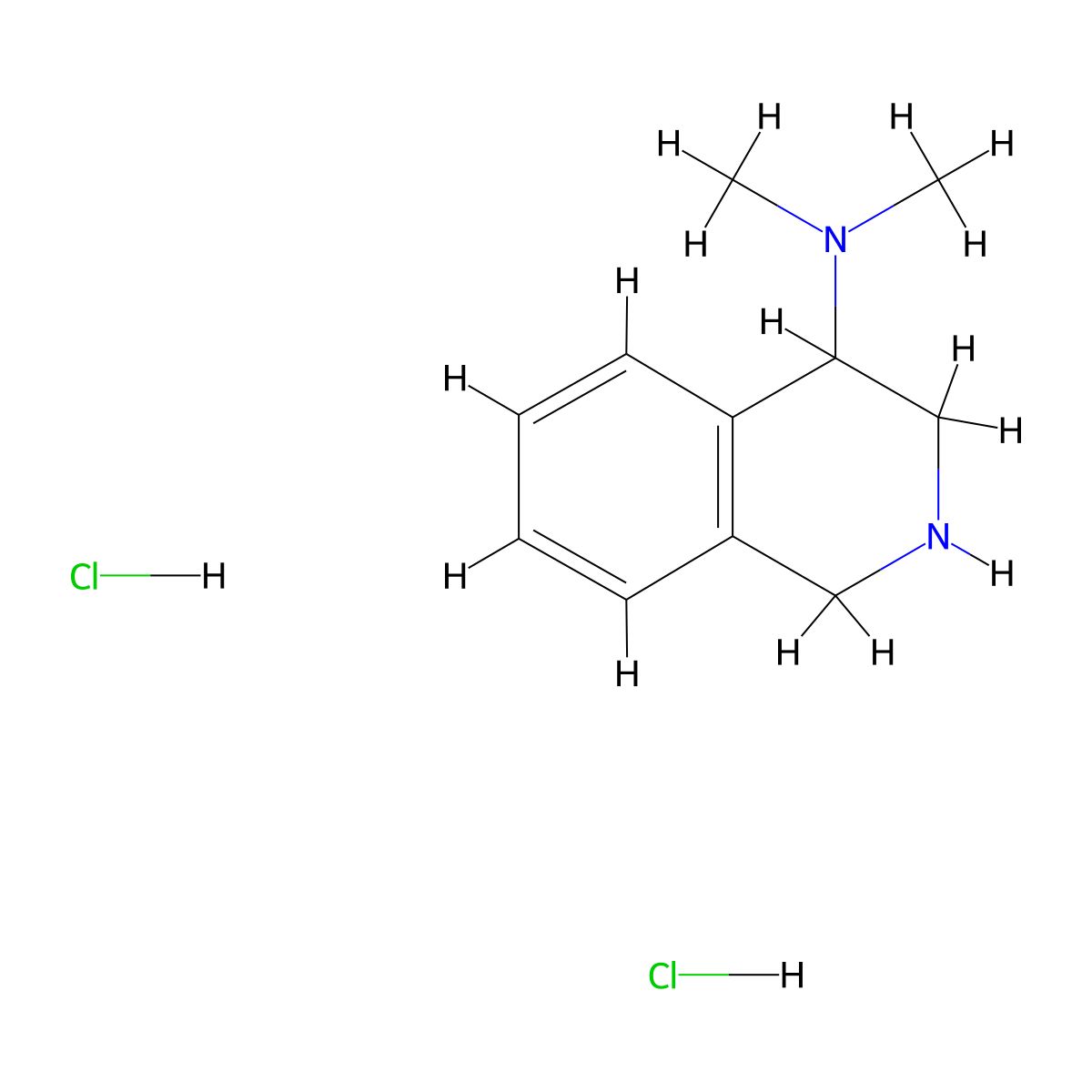 N,N-dimethyl-1,2,3,4-tetrahydroisoquinolin-4-amine;dihydrochloride molecular structure, CAS 1159822-21-5