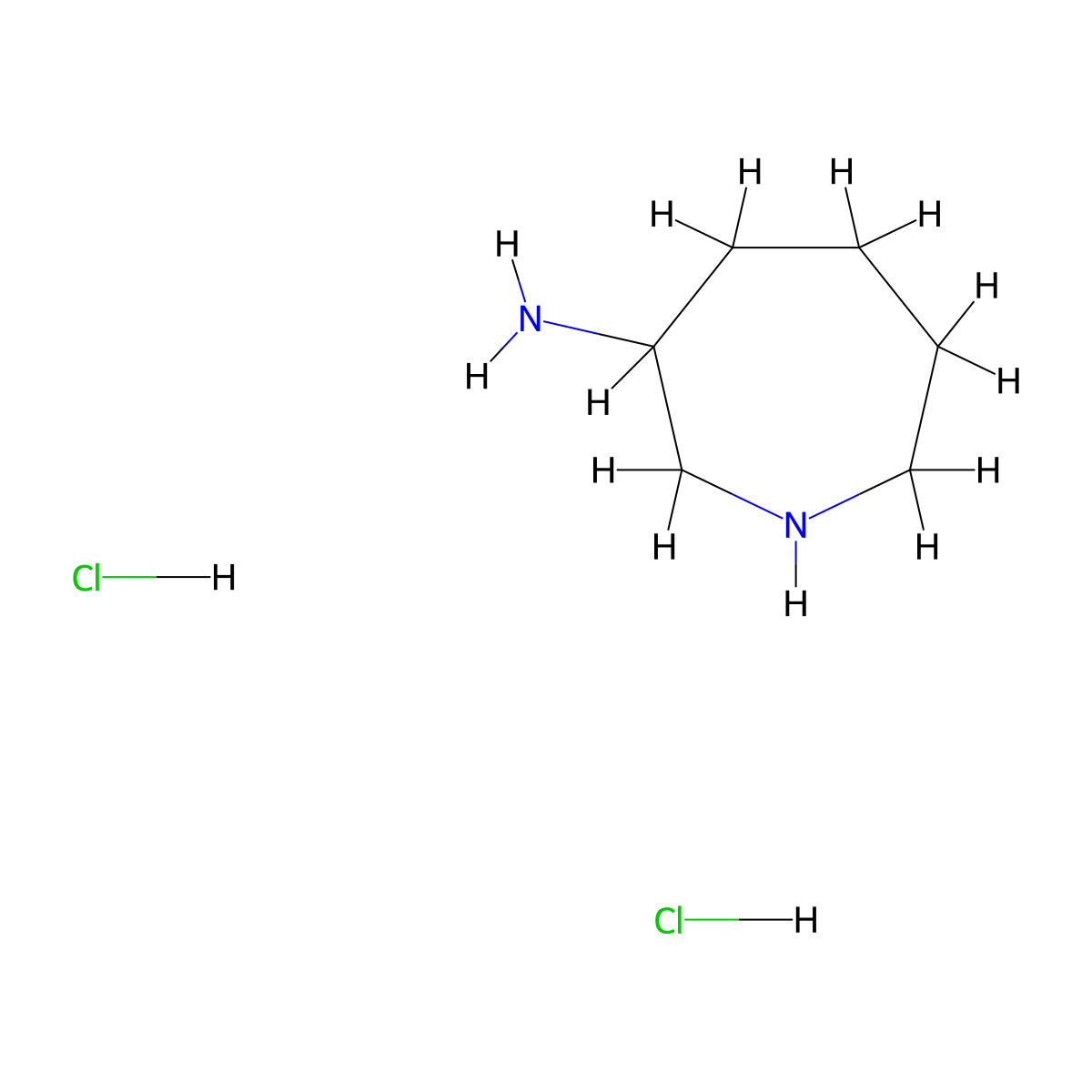 Azepan-3-amine dihydrochloride molecular structure, CAS 1159822-22-6