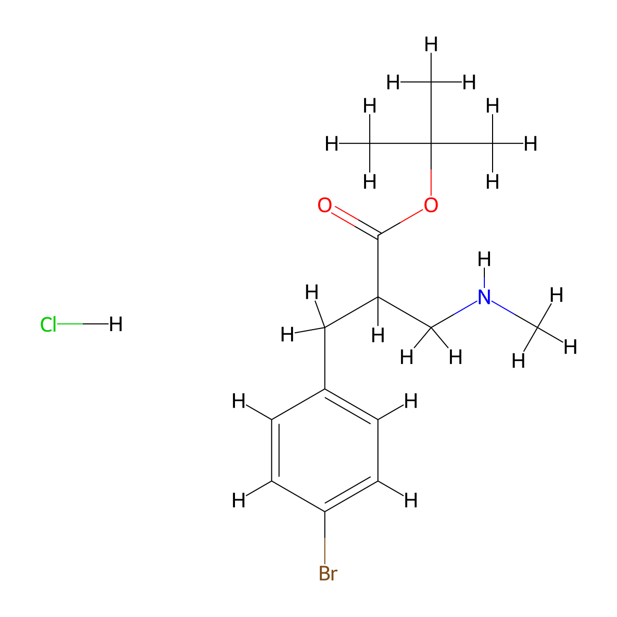 tert-Butyl 2-(4-bromobenzyl)-3-(methylamino)propanoate hydrochloride molecular structure, CAS 1159822-24-8