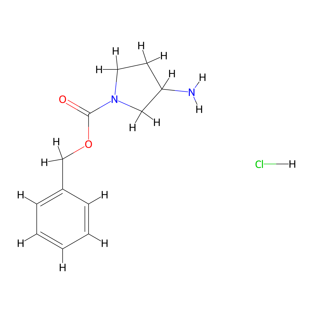 Benzyl 3-aminopyrrolidine-1-carboxylate hydrochloride molecular structure, CAS 1159822-27-1