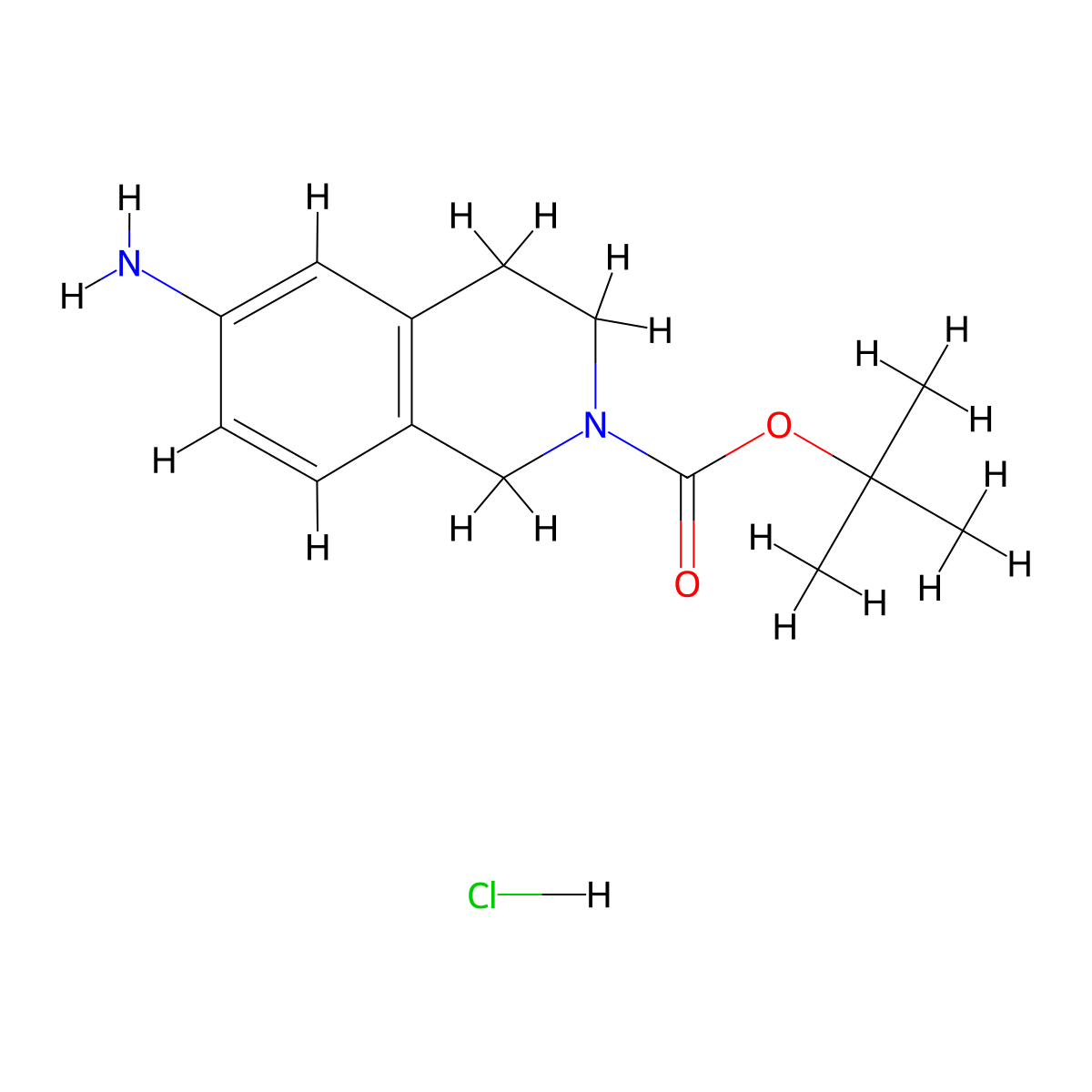 tert-Butyl 6-amino-3,4-dihydroisoquinoline-2(1H)-carboxylate hydrochloride molecular structure, CAS 1159822-30-6