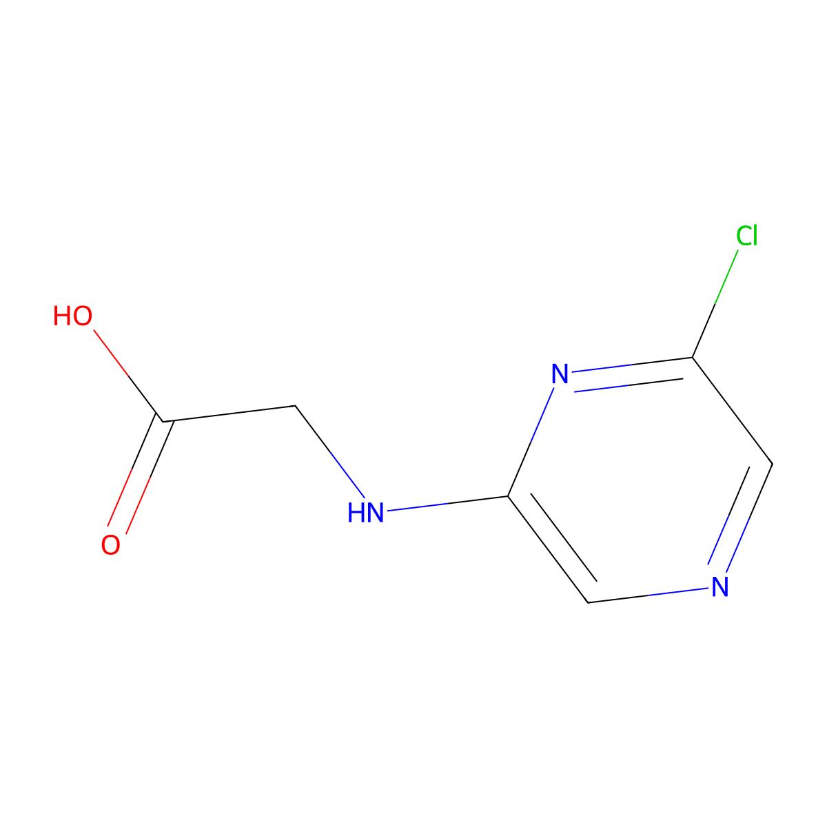 2-(6-Chloropyrazin-2-ylamino)acetic acid molecular structure, CAS 1159822-45-3