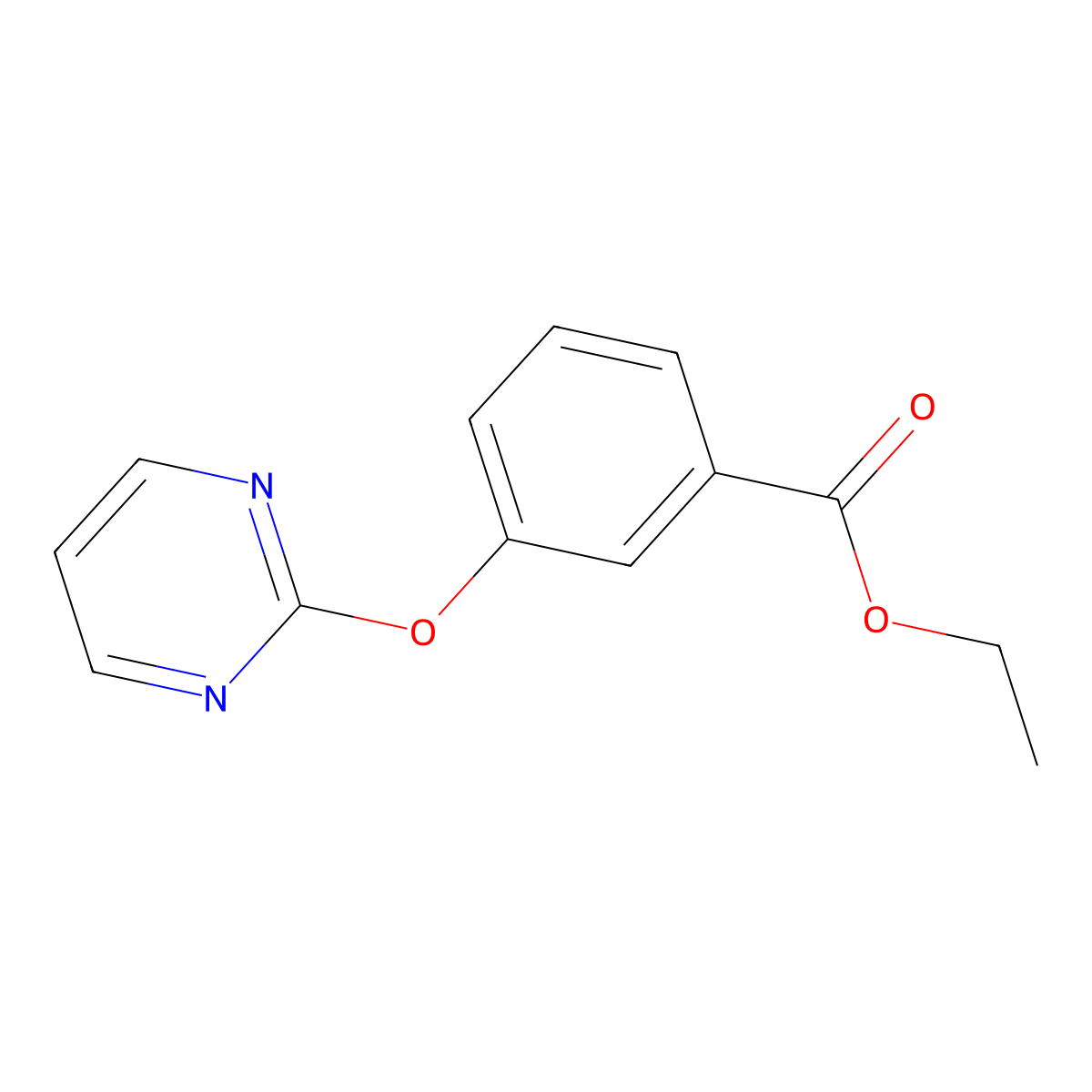 Ethyl 3-(pyrimidin-2-yloxy)benzoate molecular structure, CAS 1159822-51-1