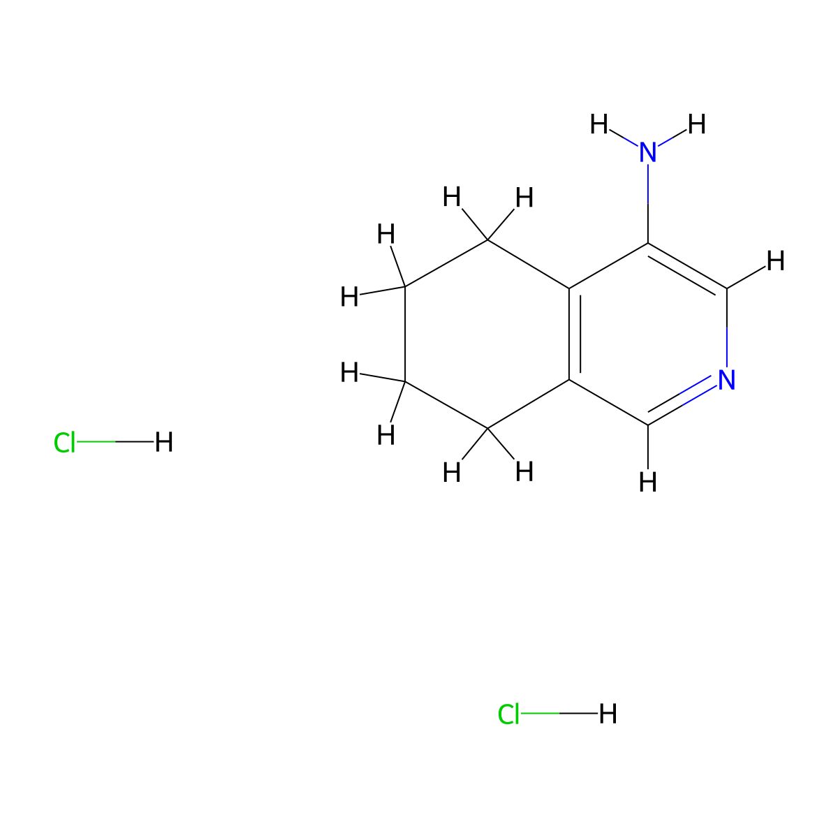 5,6,7,8-Tetrahydroisoquinolin-4-amine dihydrochloride molecular structure, CAS 1159822-63-5
