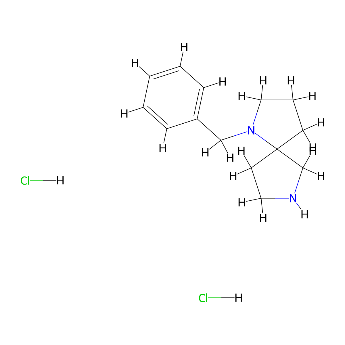 1-Benzyl-1,7-diazaspiro[4.4]nonane dihydrochloride molecular structure, CAS 1159822-71-5