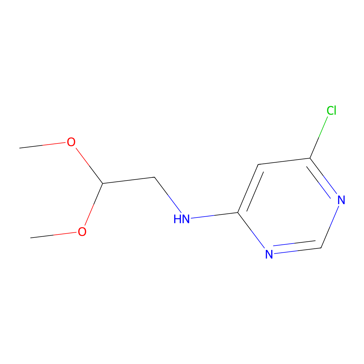 6-chloro-N-(2,2-dimethoxyethyl)pyrimidin-4-amine molecular structure, CAS 1159822-73-7