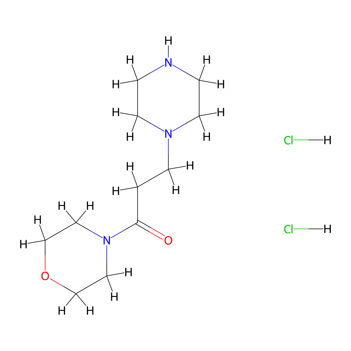 1-Morpholino-3-(piperazin-1-YL)propan-1-one dihydrochloride molecular structure, CAS 1159822-74-8