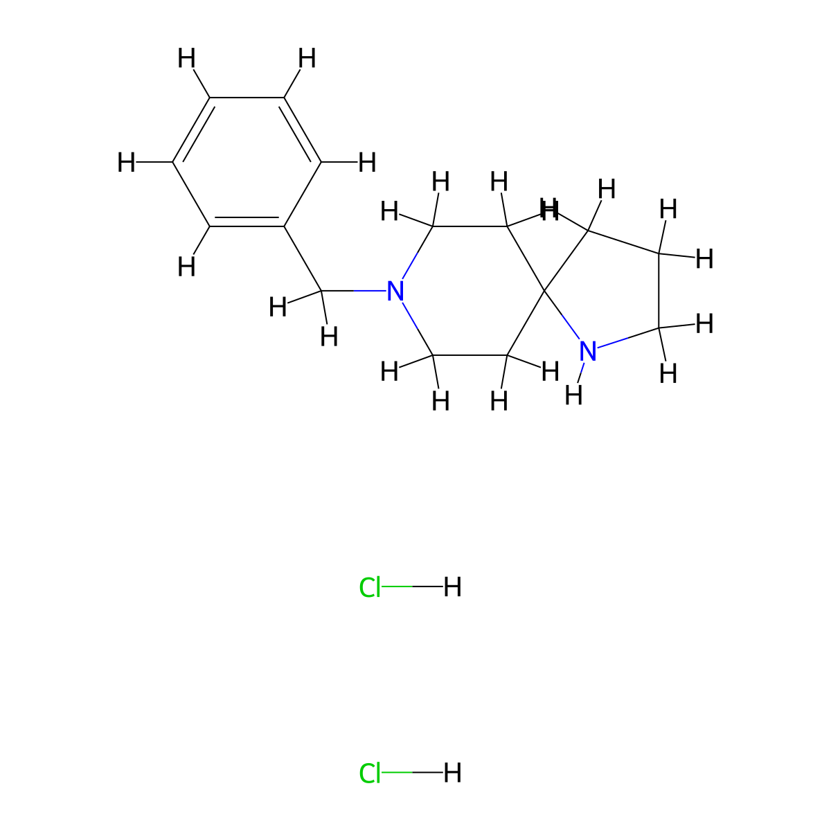 8-Benzyl-1,8-diazaspiro[4.5]decane dihydrochloride molecular structure, CAS 1159822-78-2